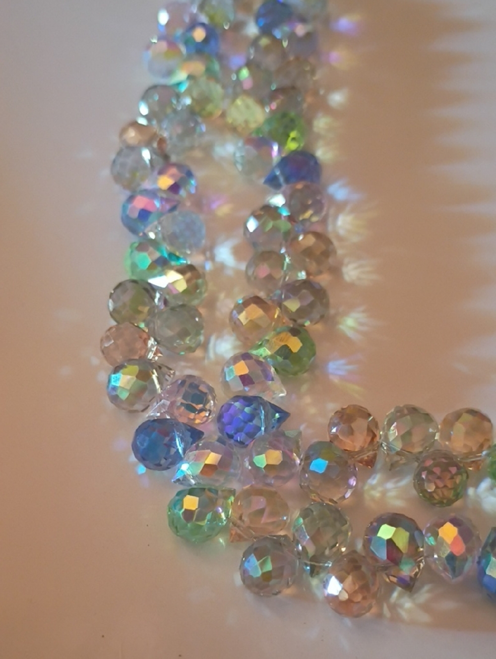 2 Multi-Color Faceted Crystal Bead Necklace - Women Jewelry - Picture 4 of 6